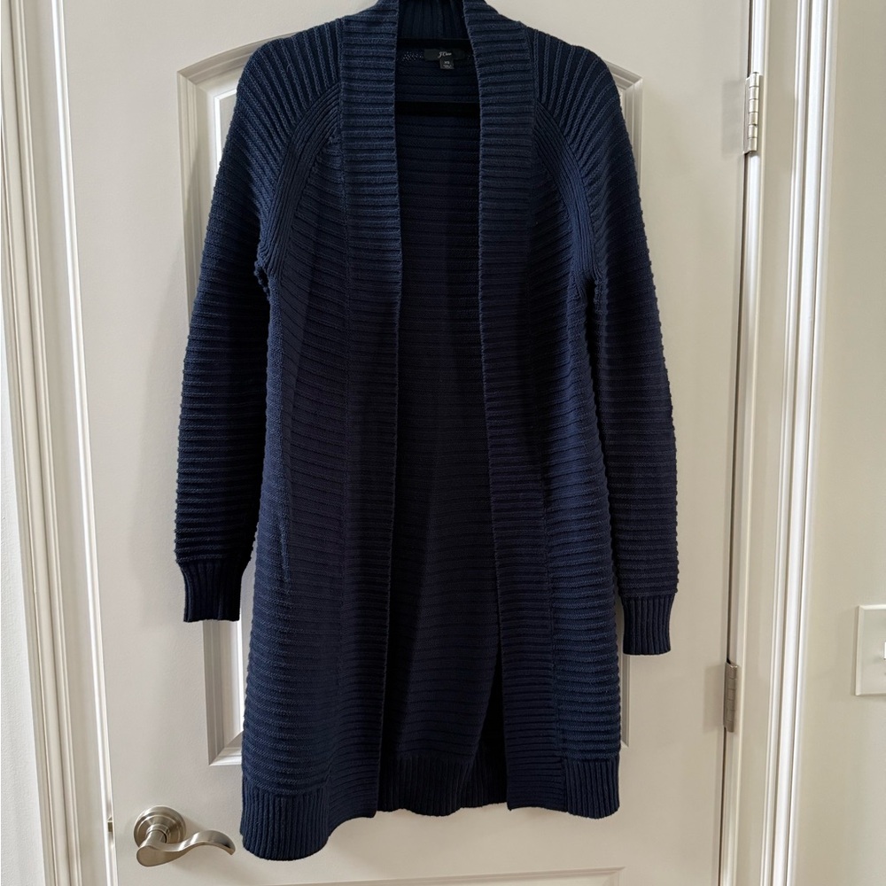 J.crew ribbed cotton long cardigan